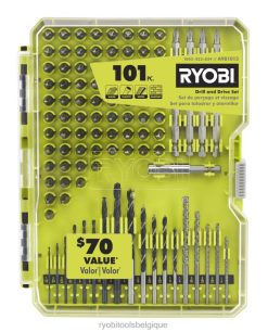 accessoires RYOBI 101 pièces. ensemble de perceuse et d'entraînement 486FN818