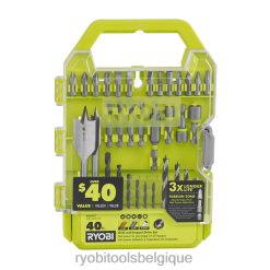 accessoires RYOBI 40 pièces. ensemble de perceuse et d'impacteur 486FN817