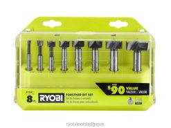 accessoires RYOBI 8 pièces. jeu d'embouts Forstner 486FN801