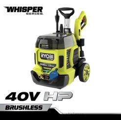 Extérieur RYOBI Nettoyeur haute pression sans balais série Whisper de 40 V HP, 2 000 psi 486FN372