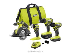 outils électroportatifs RYOBI Kit combiné 18 V One+ 4 outils 486FN19