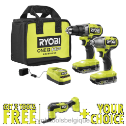 outils électroportatifs RYOBI Kit combiné de 2 outils sans balais 18 V One+ HP avec outil multifonction sans balais 18 V One+ HP gratuit et outil gratuit de votre choix. 486FN14